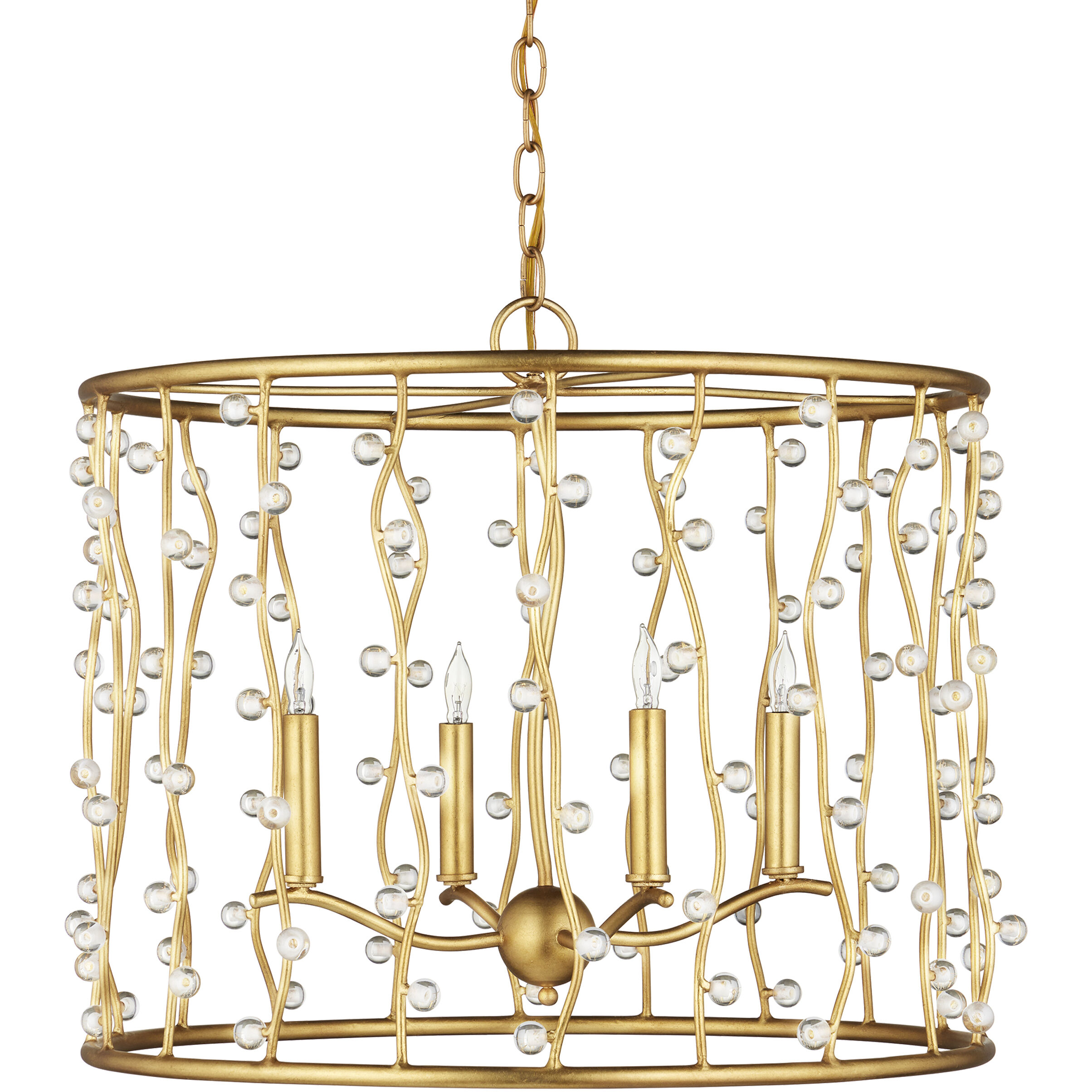 Adagio 4 Light 23.5 inch Contemporary Gold Leaf/Contemporary Gold/Clear Chandelier Ceiling Light