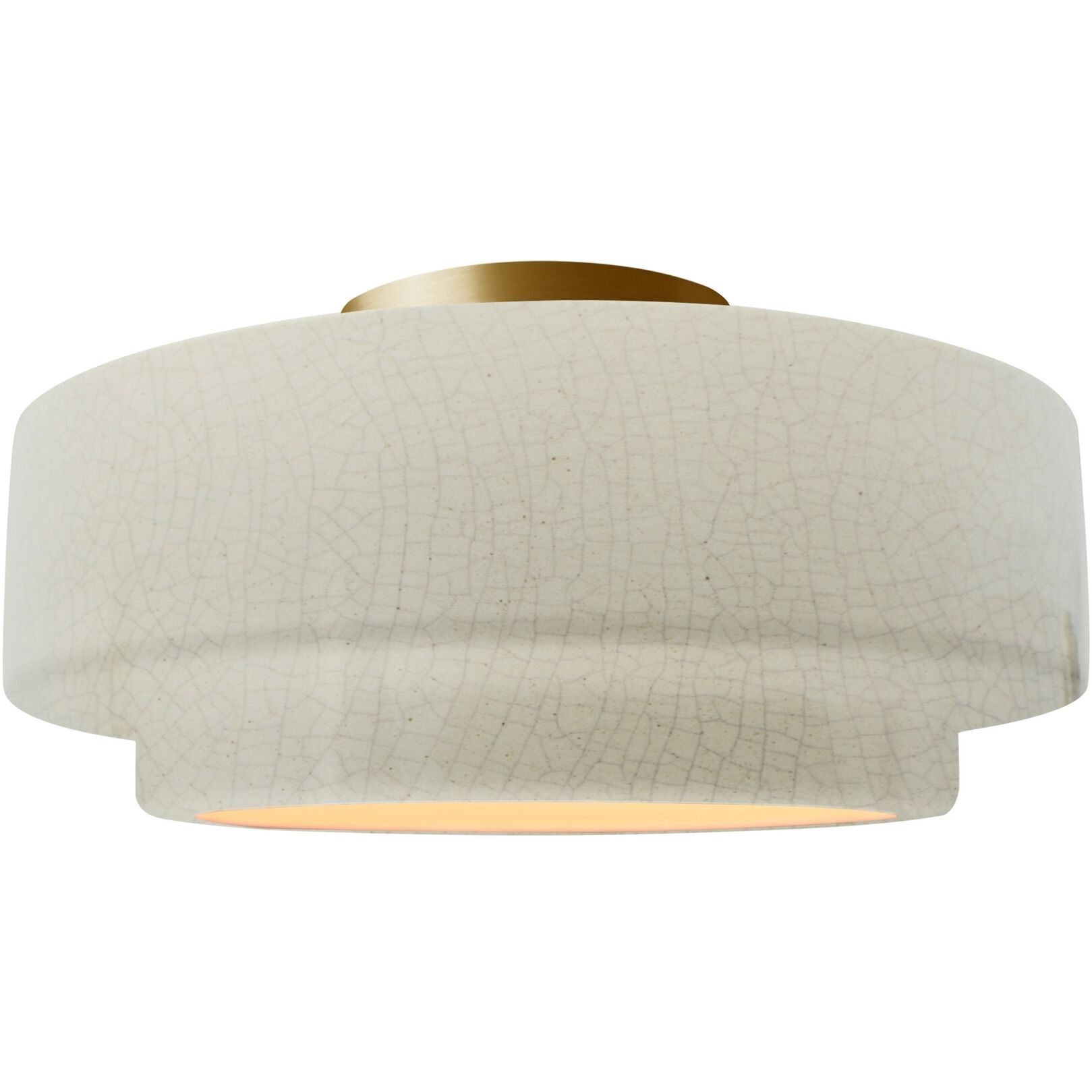 Radiance Collection - Tier LED 12 inch White Crackle Semi-Flush Ceiling Light, Form+Finish+Function