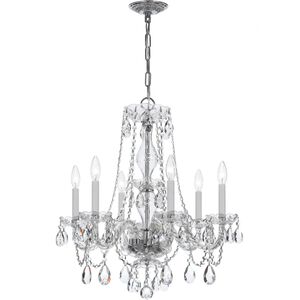 Traditional Crystal 6 Light 23 inch Polished Chrome Chandelier Ceiling Light in Clear Hand Cut