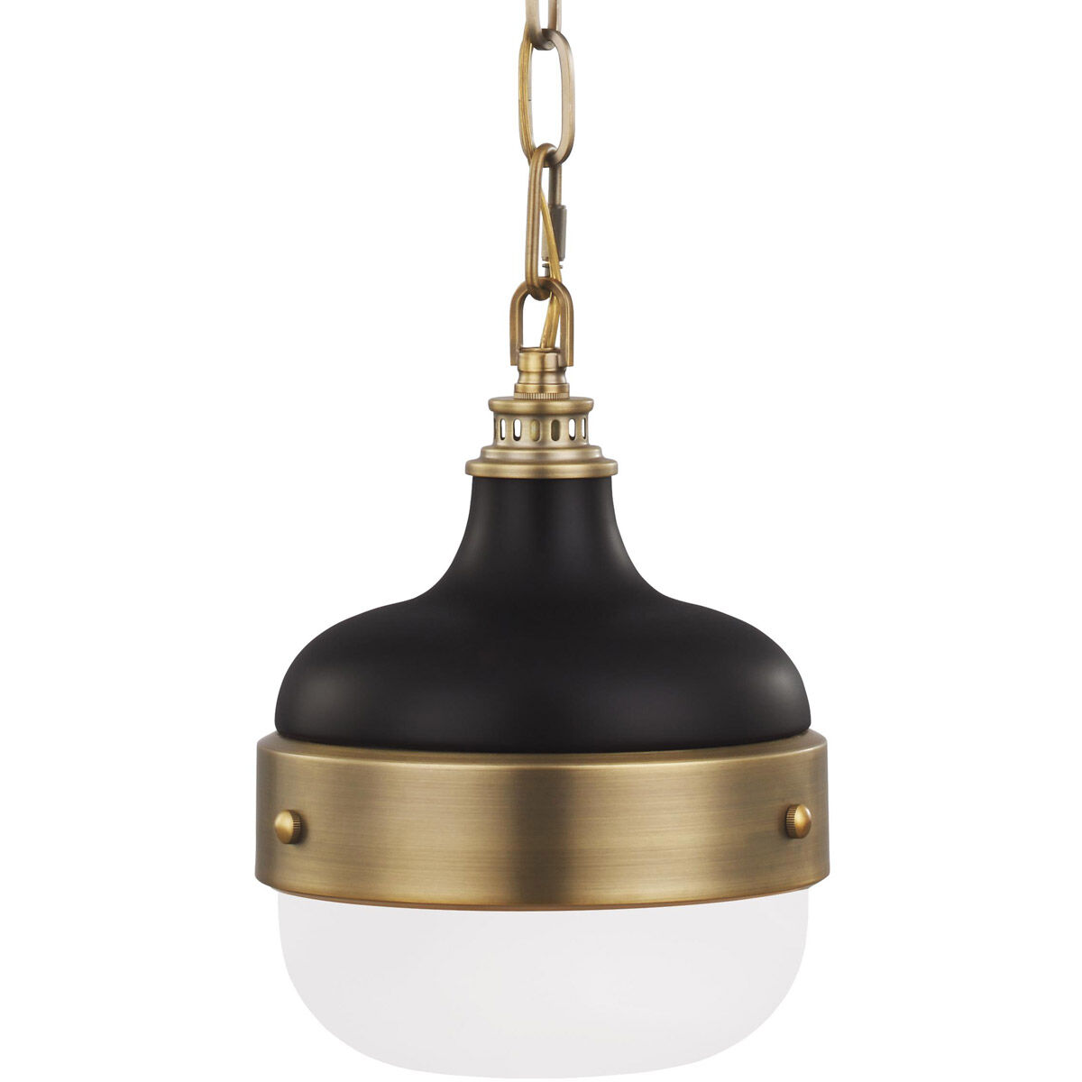 Cadence 1 Light 8 inch Dark Antique Brass / Matte Black Pendant Ceiling Light in Dark Antique Brass and Matte Black