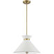 Lamar 3 Light 18 inch White with Brass Accents Pendant Ceiling Light in White/Warm Brass