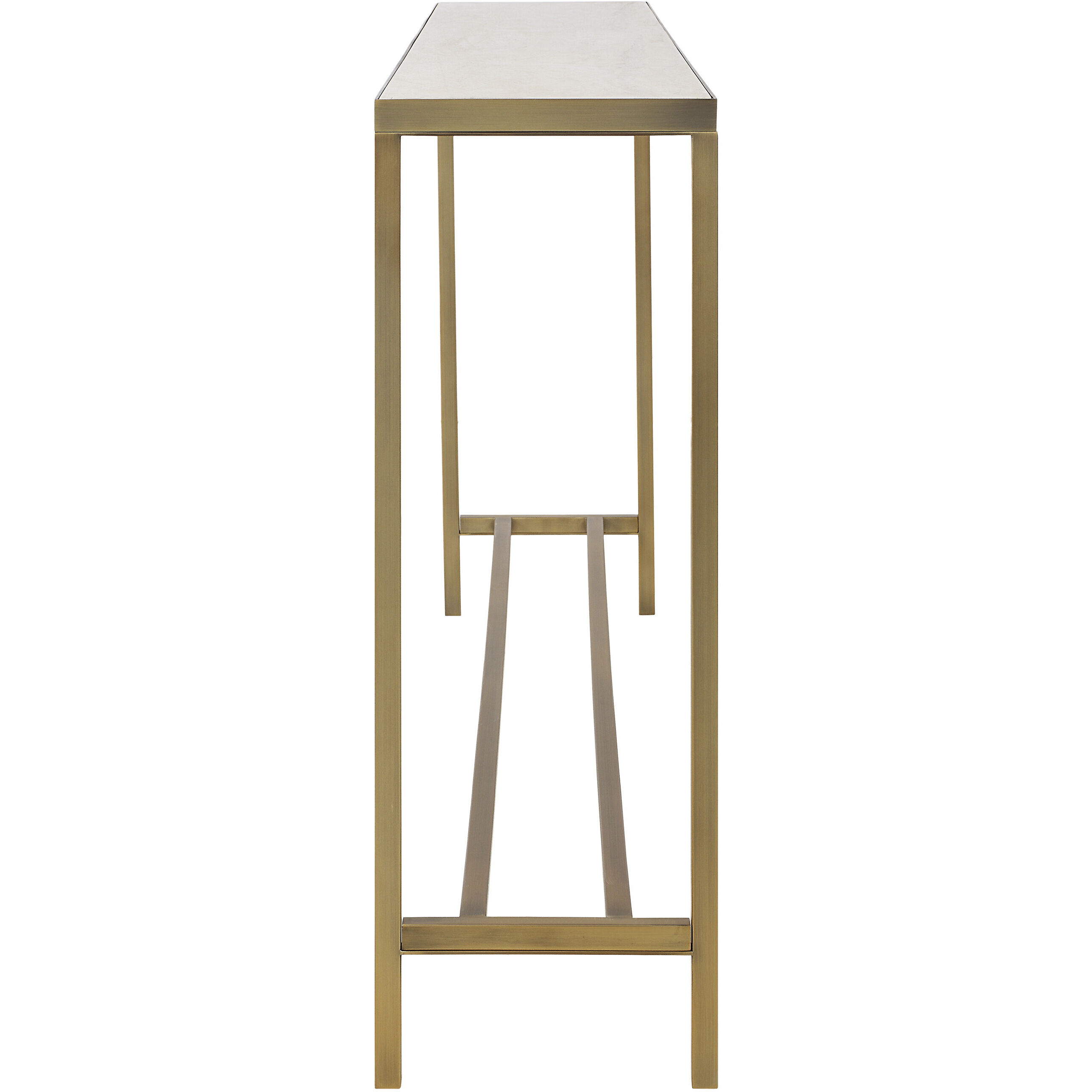 Bodin 30 inch Antique Brushed Brass and Natural Console Table