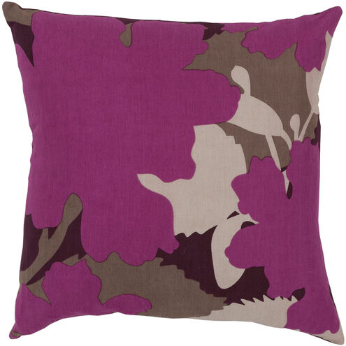 Organic Modern 18 inch Taupe, Eggplant, Moss, Bright Purple Pillow Kit