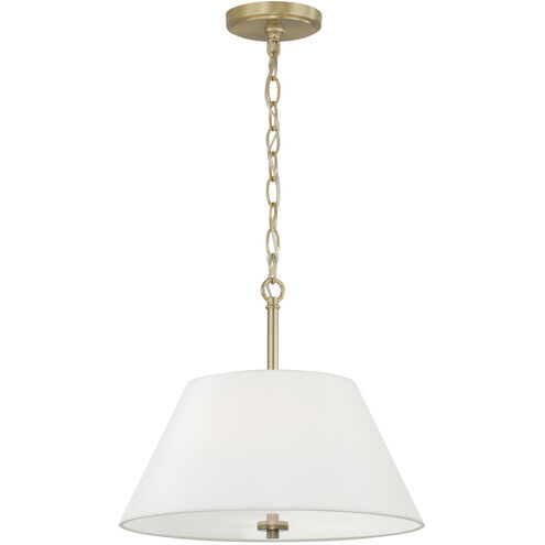 Parson 3 Light 15 inch Matte Brass Semi-Flush Ceiling Light, Convertible Dual Mount
