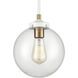 Boudreaux 1 Light 8 inch Matte White with Satin Brass Mini Pendant Ceiling Light