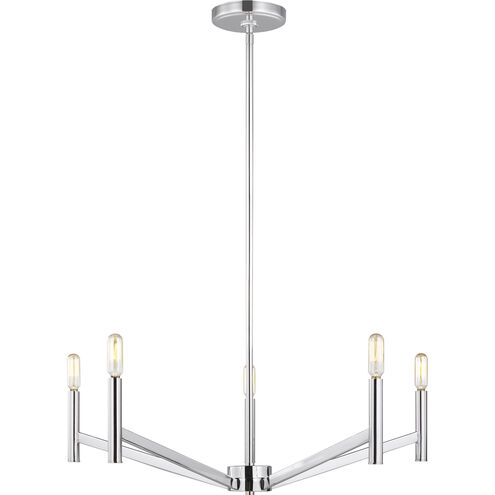 Vector 5 Light 28 inch Chrome Chandelier Ceiling Light