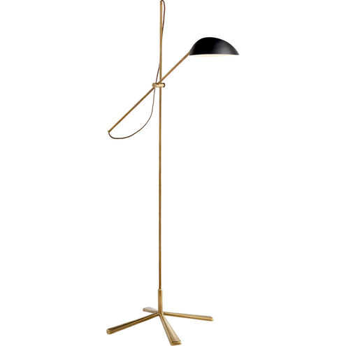 AERIN Graphic 67 inch 60.00 watt Hand-Rubbed Antique Brass Floor Lamp Portable Light in Black