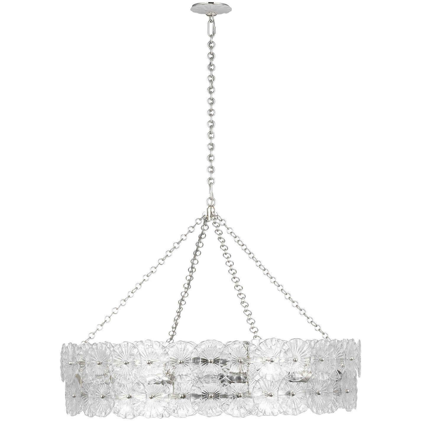 Julie Neill Gianna LED 35.75 inch Burnished Silver Leaf Ring Chandelier Ceiling Light