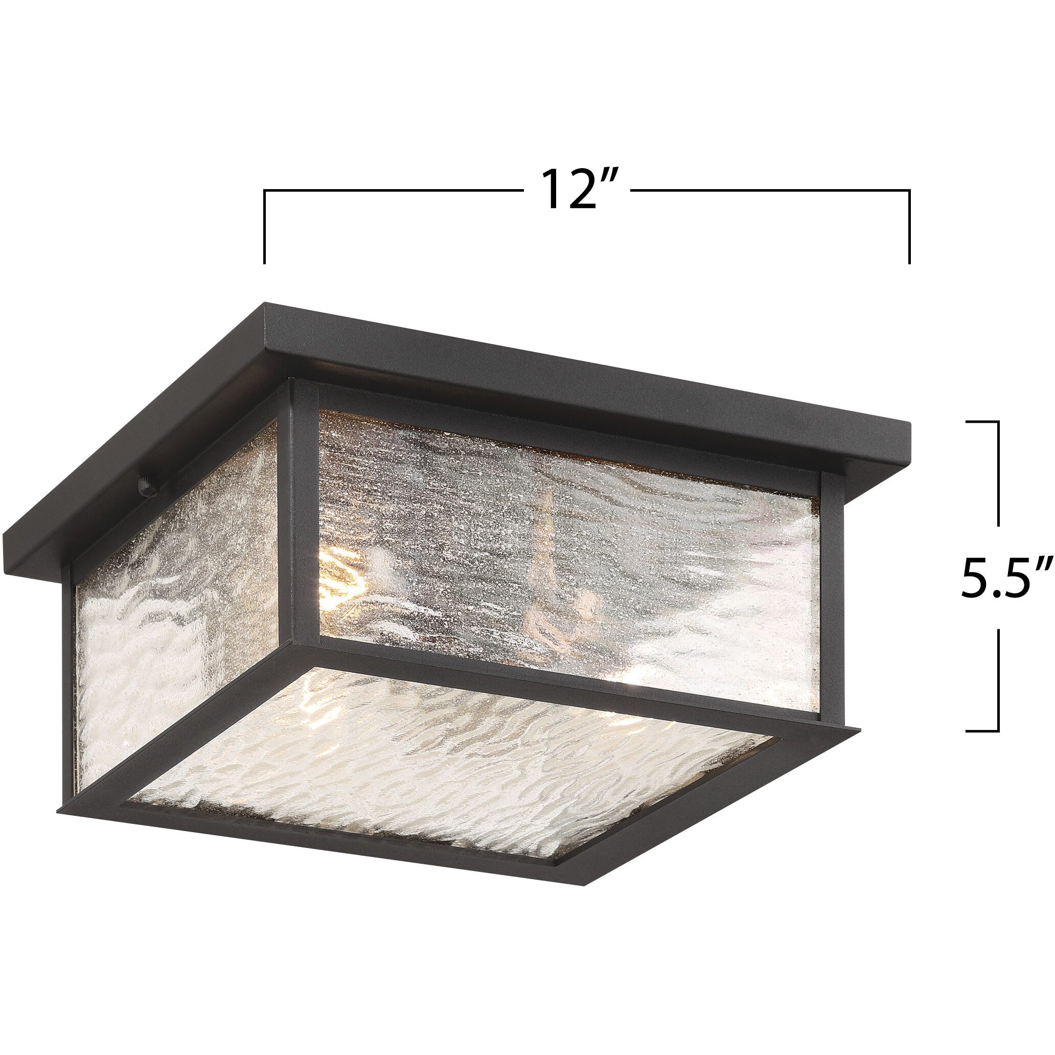 Estate 3 Light 12 inch Black and Brass Outdoor Flush Mount