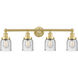 Bell 4 Light 33.5 inch Satin Gold Bath Vanity Light Wall Light in Seedy Glass, Small