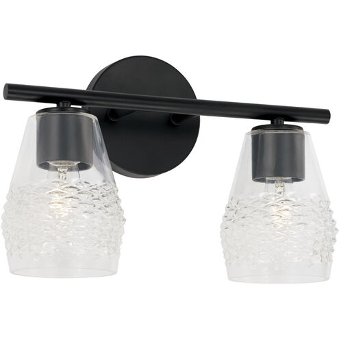 Dena 2 Light 14 inch Matte Black Vanity Light Wall Light