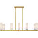Wexmere 8 Light 40.25 inch Legacy Brass and Dark Matte Black Linear Chandelier Ceiling Light