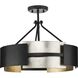 Lowery 3 Light 19 inch Matte Black Semi-Flush Mount Convertible Ceiling Light, Design Series
