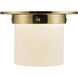 Mineral 1 Light 7.88 inch Patina Brass and Opal Glass Flush Mount Ceiling Light in Opal Glass Shade