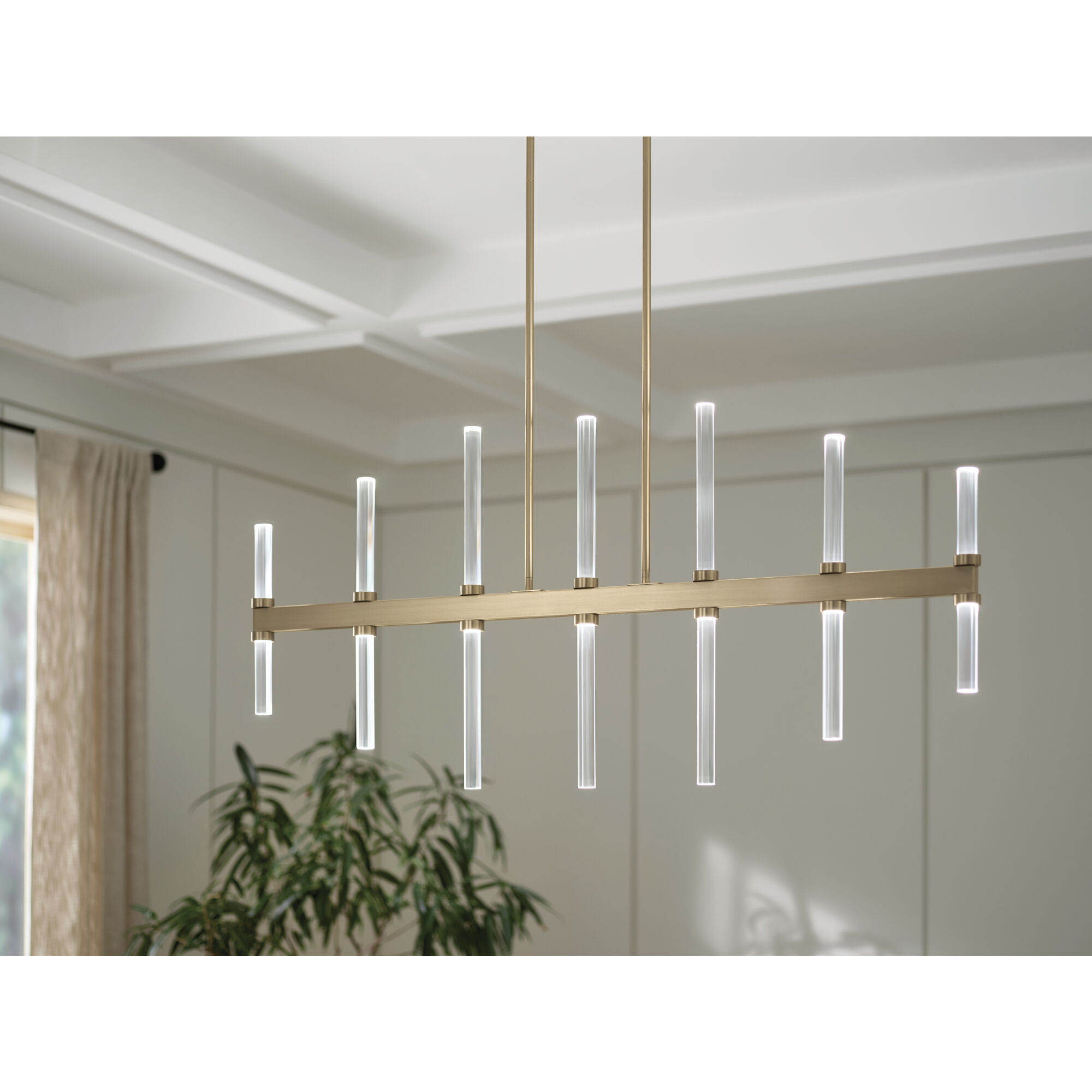 Sycara LED 5 inch Champagne Bronze Chandelier Linear Ceiling Light, Single