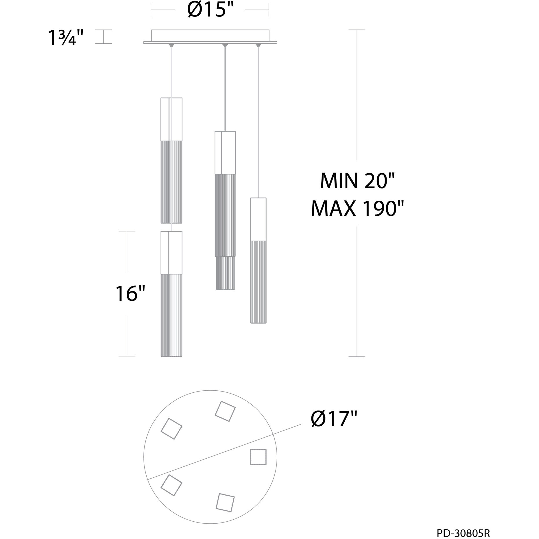 Cinema LED 17 inch Aged Brass Indoor Hanging Lighting Ceiling Light