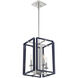 Champlin 4 Light 12.38 inch Navy with Polished Nickel Accents Pendant Ceiling Light in Navy/Polished Nickel