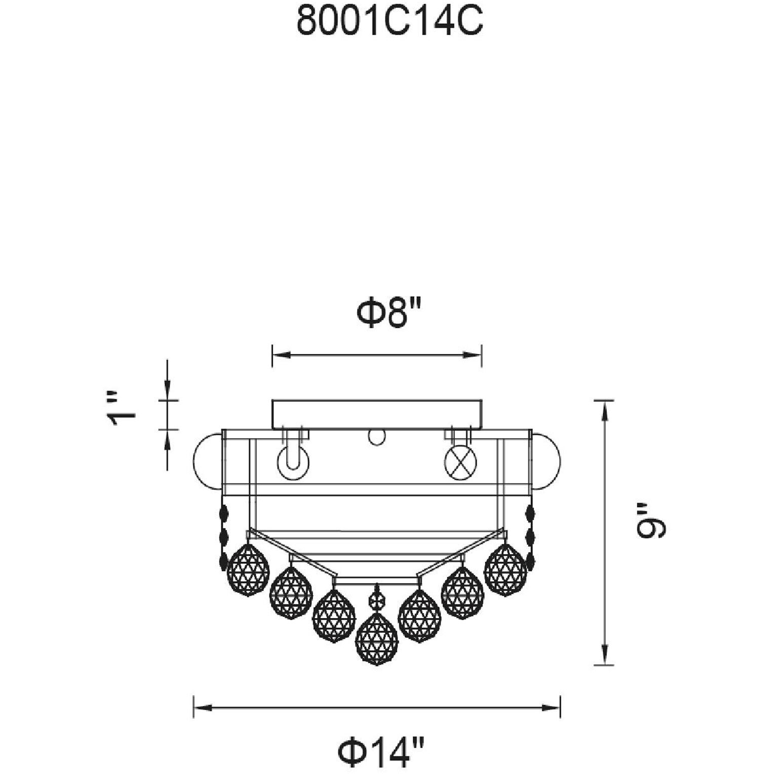 Empire 4 Light 14 inch Chrome Flush Mount Ceiling Light