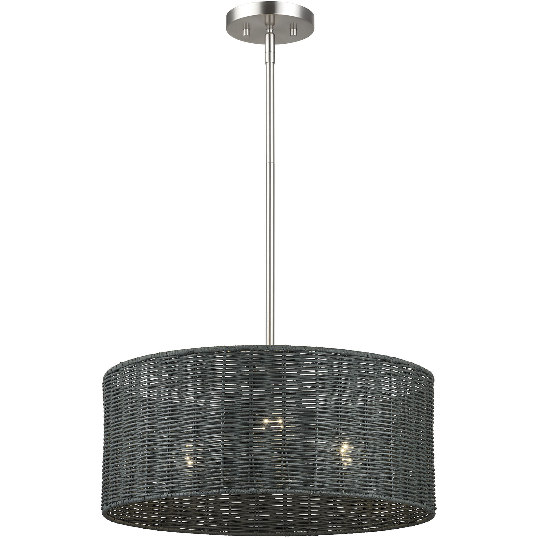 Weavington 3 Light 18 inch Brushed Nickel Pendant Chandelier Ceiling Light