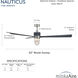 Nauticus 65 inch Brushed Nickel Wet with Navy Blades Smart Indoor/Outdoor Ceiling Fan