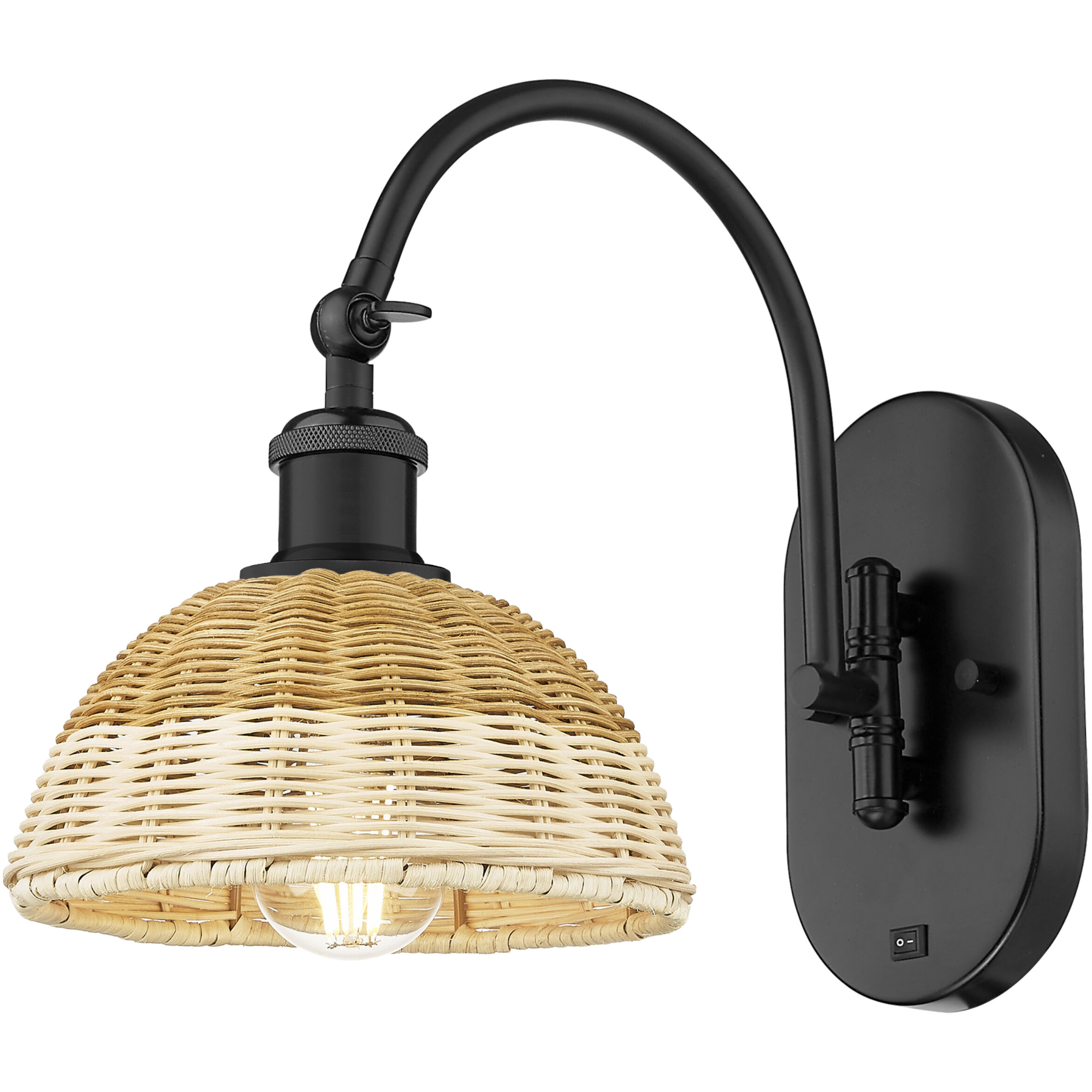 Ballston Bristol Natural II 1 Light 7.5 inch Matte Black Swing Arm Sconce Wall Light