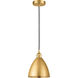 Edison Dome 1 Light 8 inch Satin Gold Mini Pendant Ceiling Light