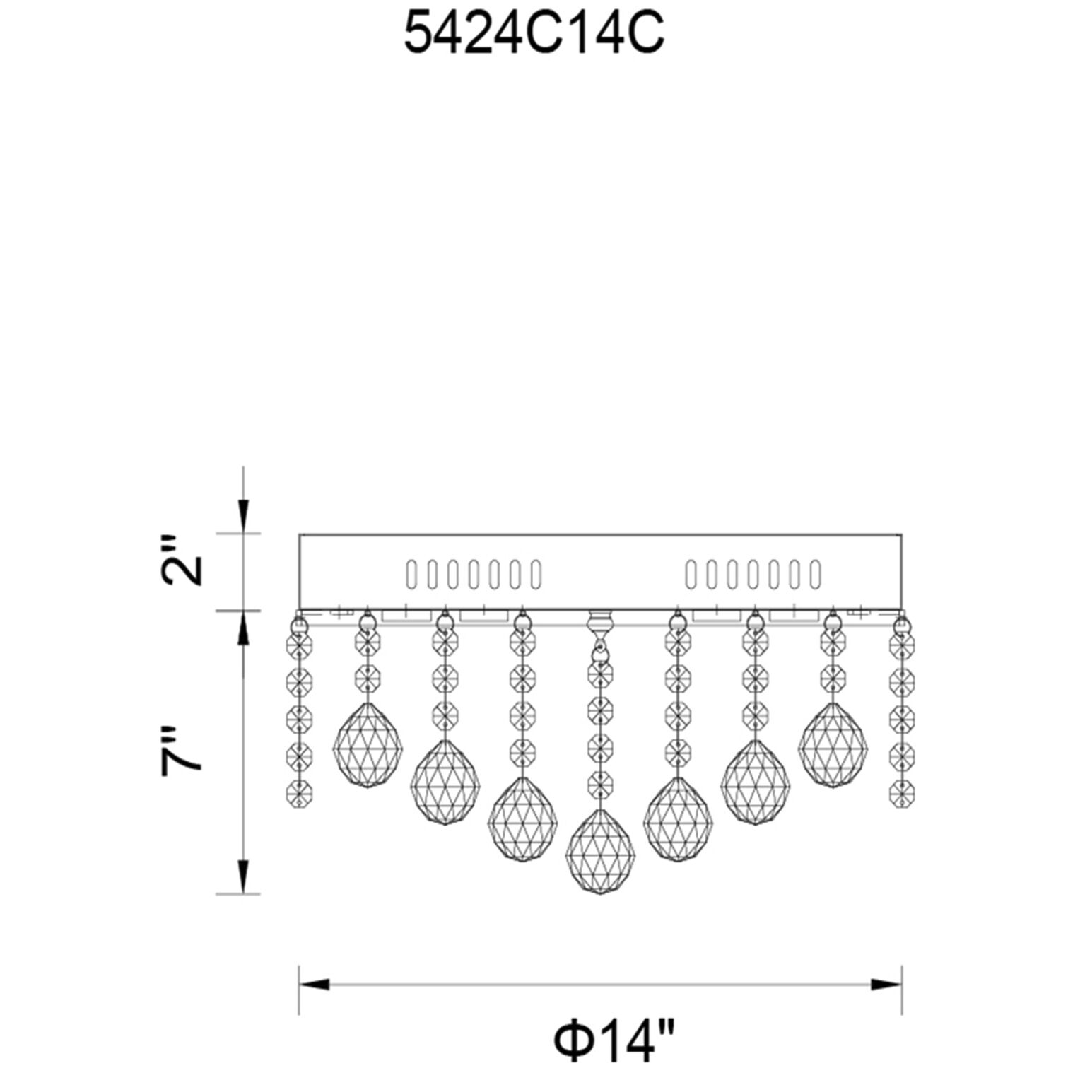 Cascade 6 Light 14 inch Chrome Drum Shade Flush Mount Ceiling Light