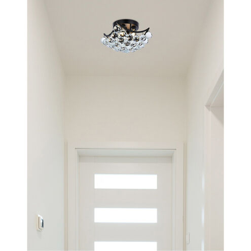 Corona 4 Light 10 inch Black and Clear Flush Mount Ceiling Light