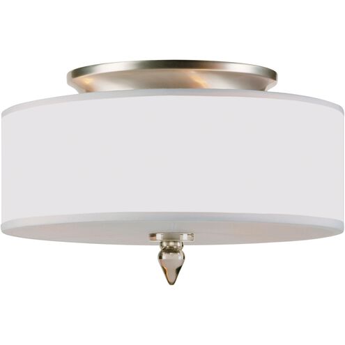 Luxo 3 Light 14 inch Satin Nickel Flush Ceiling Light