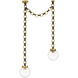 Marie Flanigan Bellamy LED 8 inch Soft Brass and Bronze Statement Chain Globe Chandelier Ceiling Light in Clear Glass