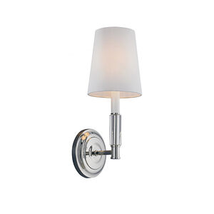 Golly 1 Light 6 inch Polished Nickel Wall Sconce Wall Light in White Fabric
