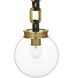 Marie Flanigan Bellamy LED 8 inch Soft Brass and Bronze Globe Chandelier Ceiling Light in Clear Glass