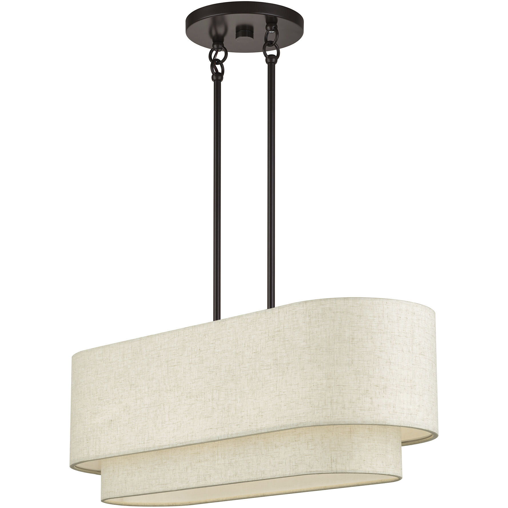 Manorwood 3 Light 30 inch English Bronze Linear Chandelier Ceiling Light, Medium