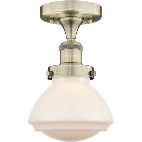 Olean 1 Light 6.5 inch Antique Brass Semi-Flush Mount Ceiling Light