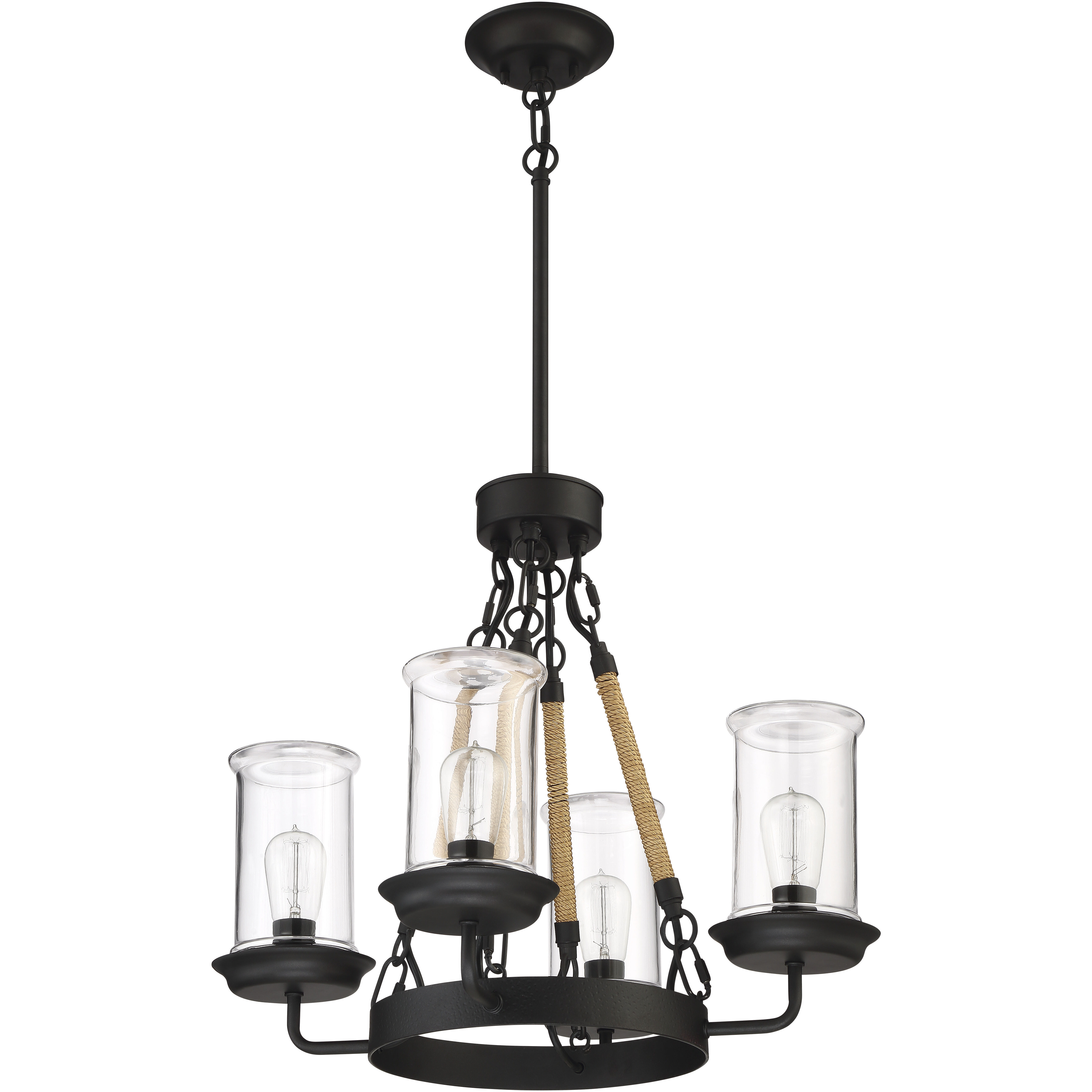 Homestead 4 Light 24 inch Espresso Outdoor Chandelier