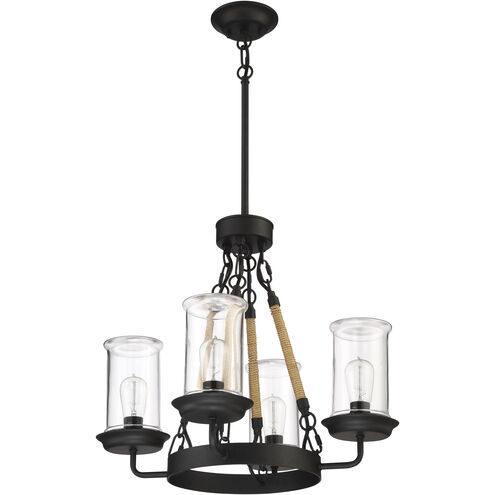 Homestead 4 Light 24 inch Espresso Outdoor Chandelier