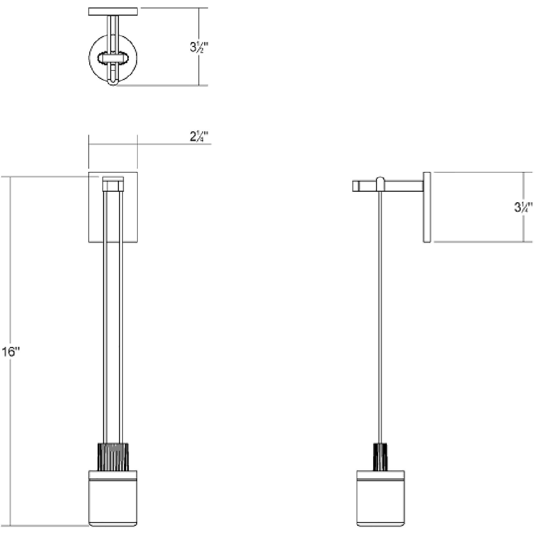 Suspenders LED 2 inch Satin Black ADA Sconce Wall Light