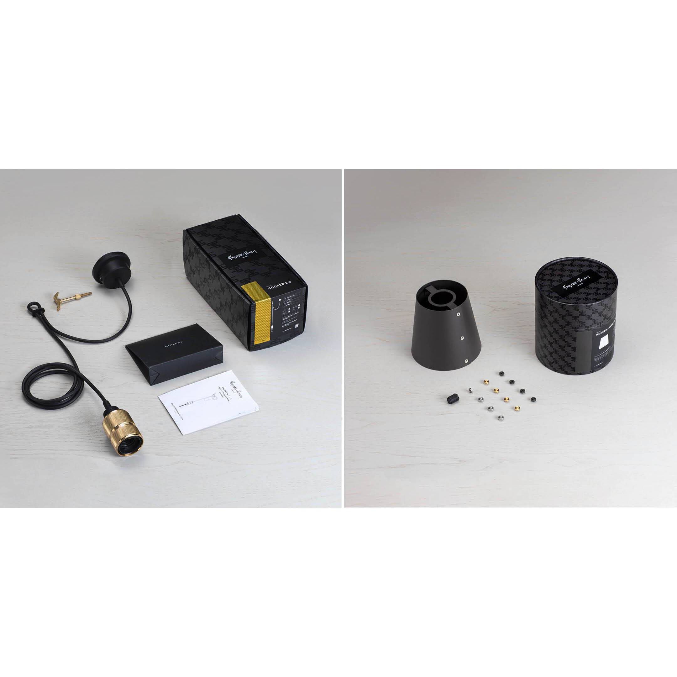 Hooked 1.0 LED 5.51 inch Graphite / Brass Pendant Ceiling Light