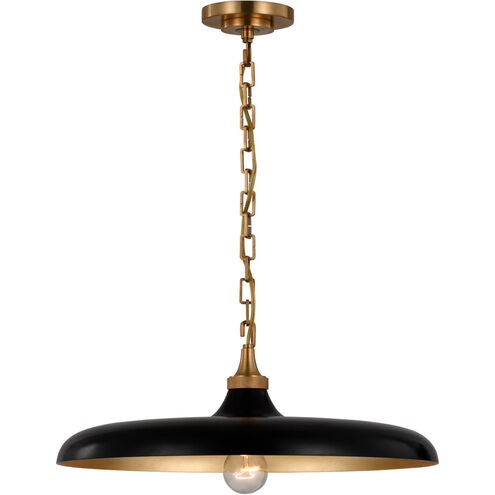 Thomas O'Brien Piatto LED 18 inch Hand-Rubbed Antique Brass Pendant Ceiling Light in Aged Iron, Medium