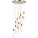 Aydin LED 20.7 inch Aged Gold Brass Pendant Ceiling Light
