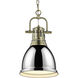Yep Duncan 1 Light 8.88 inch Aged Brass Pendant Ceiling Light in Chrome, Small