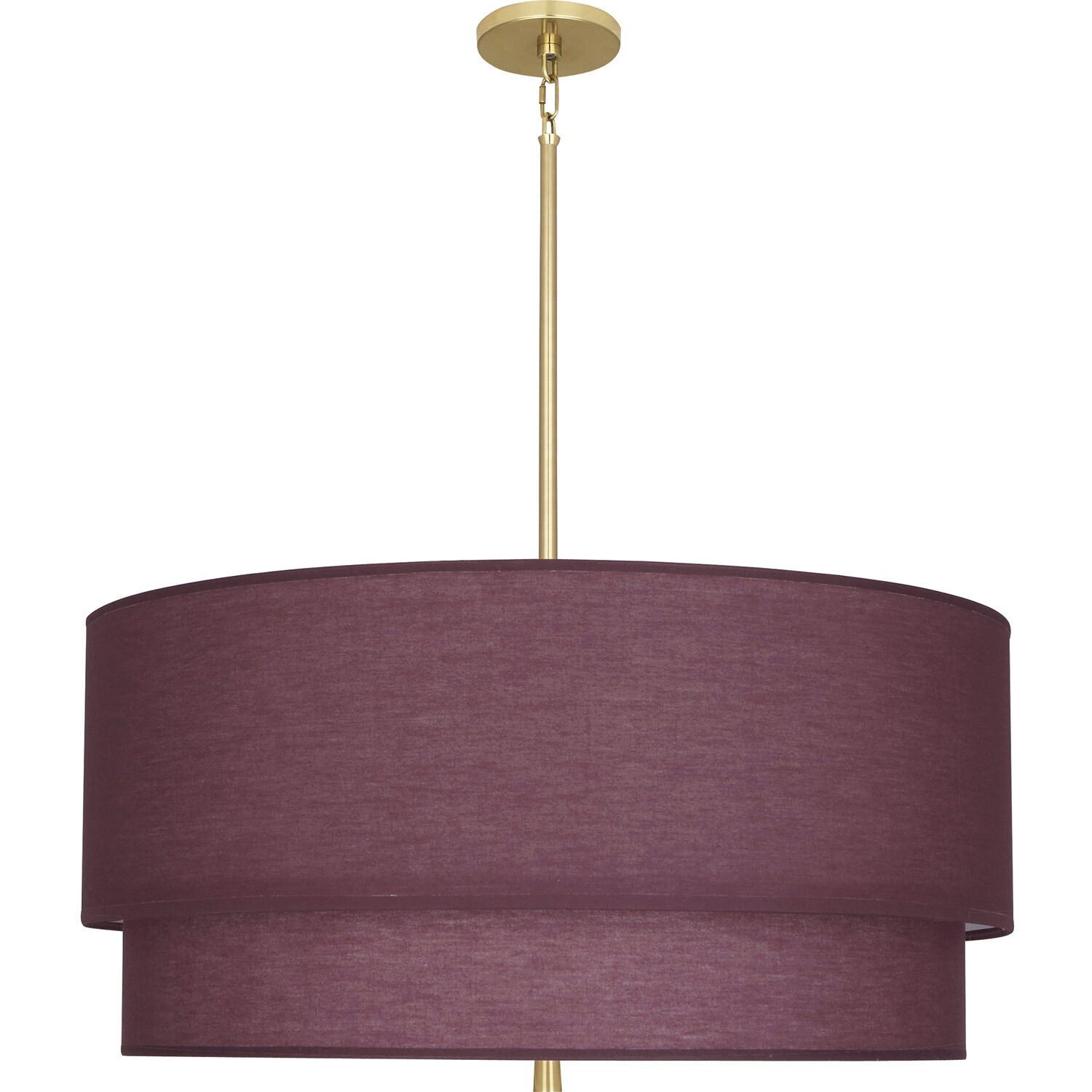 Decker 3 Light 30 inch Modern Brass Pendant Ceiling Light in Vintage Wine