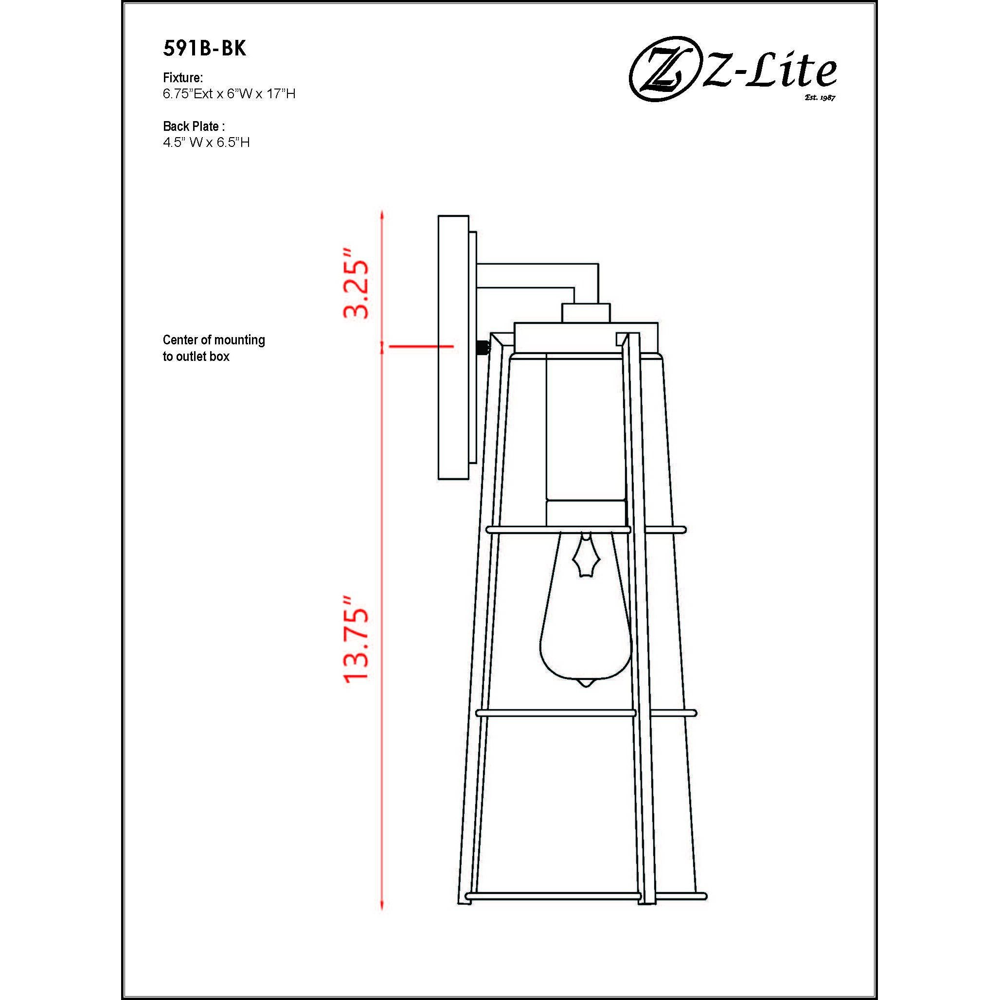 Helix 1 Light 17 inch Black Outdoor Wall Light