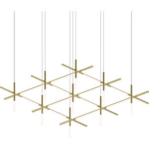 Labyrinth LED 74.25 inch Brass Chandelier Ceiling Light