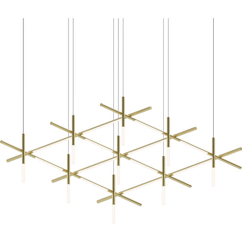 Labyrinth LED 74.25 inch Brass Chandelier Ceiling Light