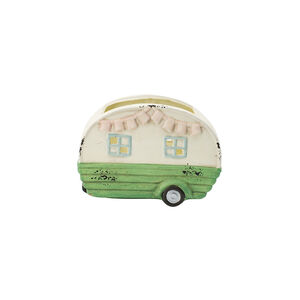 Camper Off-White/Green Outdoor Planter