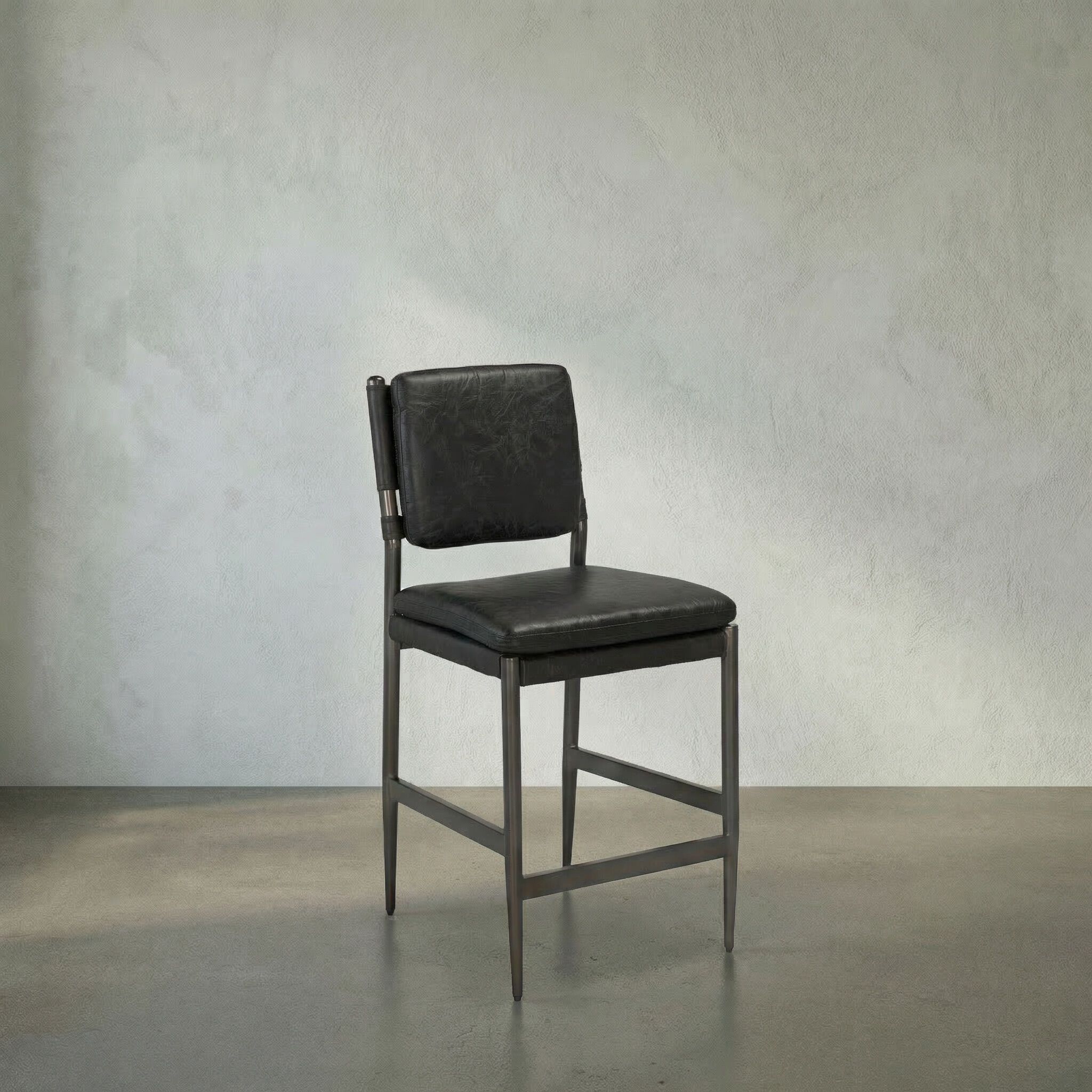 Astor 40.5 inch Steel Gray Powder Coat and Ebony Black Counter Chair