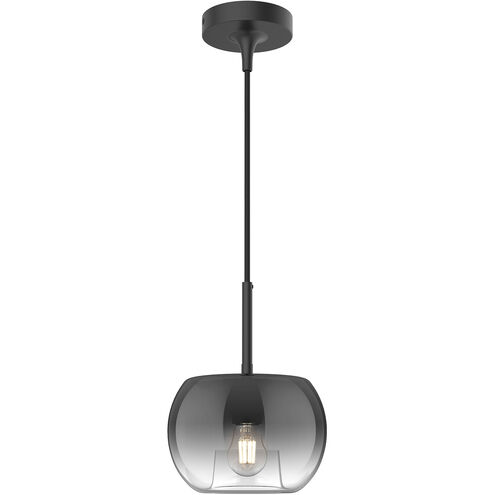 Samar 1 Light 7.5 inch Black Pendant Ceiling Light in Transition Smoked Glass