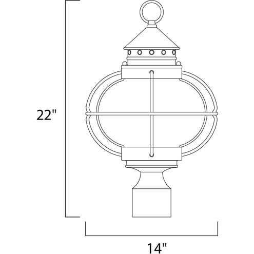 Portsmouth 3 Light 22 inch Oil Rubbed Bronze Outdoor Pole/Post Lantern