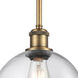 Ballston Athens LED 8 inch Brushed Brass Pendant Ceiling Light in Clear Glass, Ballston
